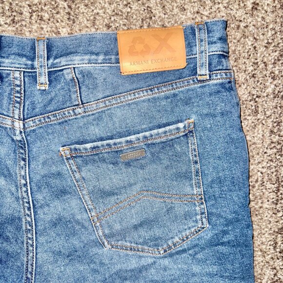 Armani Exchange Men's Blue Denim Jean Shorts Cutoff Size 32 - Picture 8 of 8